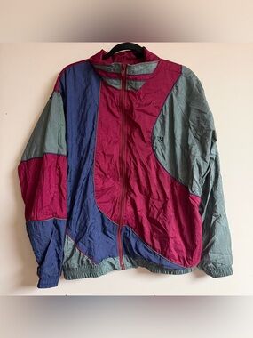 Vintage USA Olympics Colorblock Windbreaker Jacket Size Large